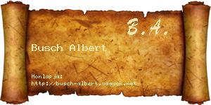 Busch Albert névjegykártya