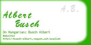 albert busch business card